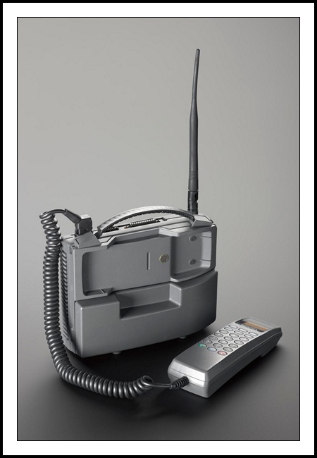 A photograph of the Orbitel-901. The first mobile phone to receive an SMS